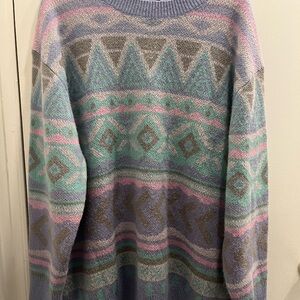 Pastel Knit Sweater - Mint, Lavender & Pink